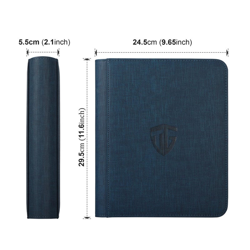 TCGUARD Toploader Binder Holds 112 Toploaders  4 Pocket Top Loader Binders for 3"" x 4"" Rigid Card Holders for Trading Cards or Sports Cards Binders (Dark Blue) - Image 2